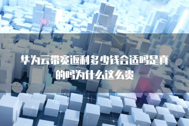 华为云带宽返利多少钱合适吗是真的吗为什么这么贵