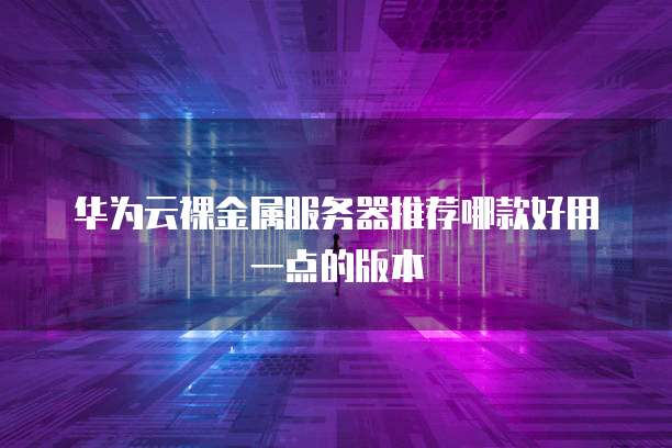 华为云裸金属服务器推荐哪款好用一点的版本