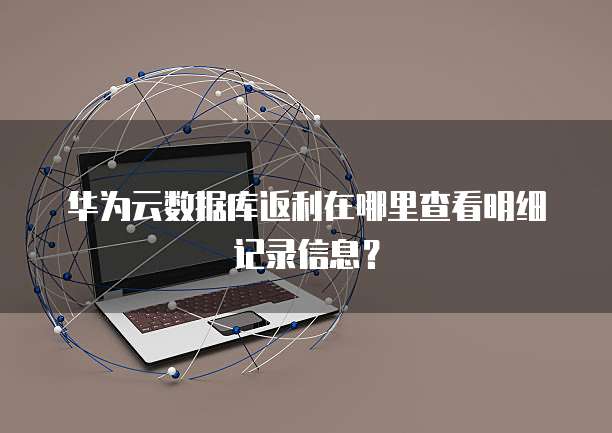 华为云数据库返利在哪里查看明细记录信息?