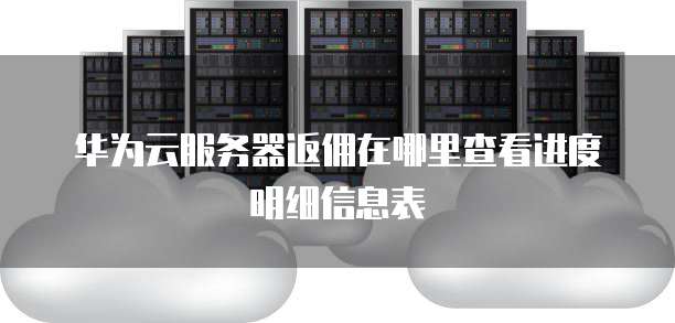 华为云服务器返佣在哪里查看进度明细信息表