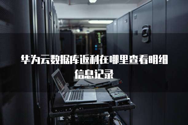 华为云数据库返利在哪里查看明细信息记录