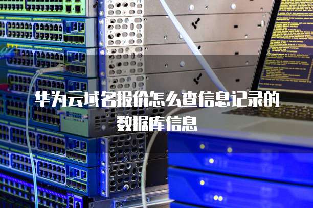 华为云域名报价怎么查信息记录的数据库信息