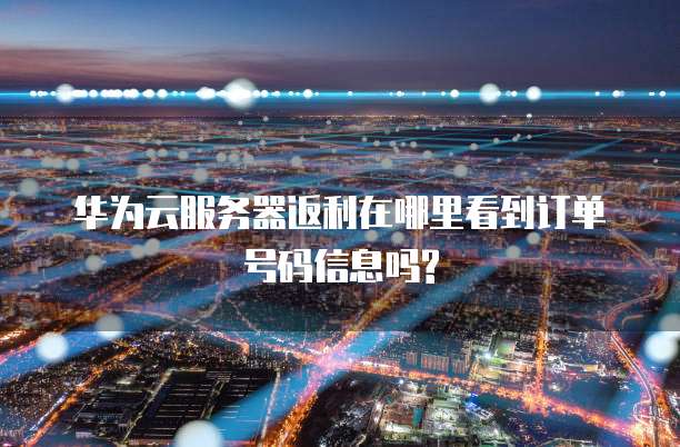 华为云服务器返利在哪里看到订单号码信息吗?