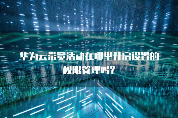 华为云带宽活动在哪里开启设置的权限管理吗?