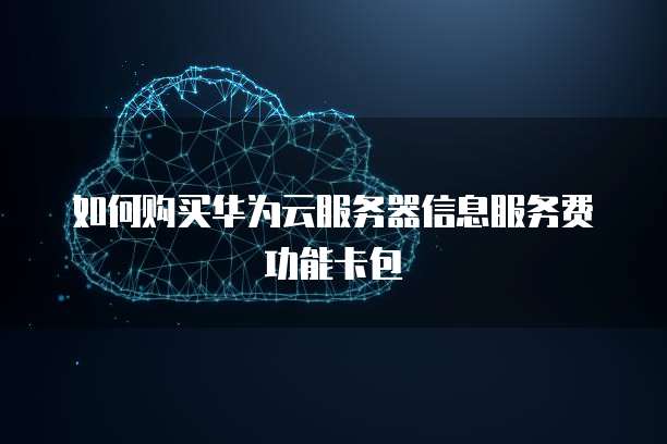 如何购买华为云服务器信息服务费功能卡包