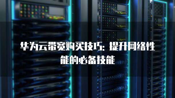 华为云带宽购买技巧: 提升网络性能的必备技能