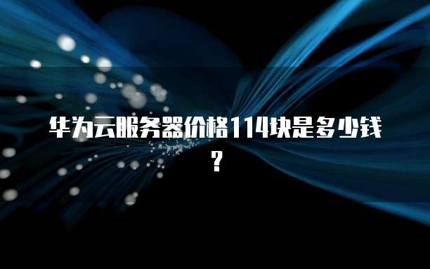 华为云服务器价格114块是多少钱?