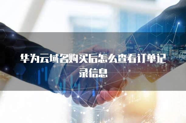 华为云域名购买后怎么查看订单记录信息