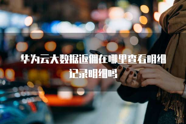 华为云大数据返佣在哪里查看明细记录明细吗
