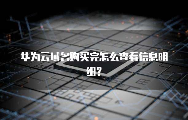 华为云域名购买完怎么查看信息明细？