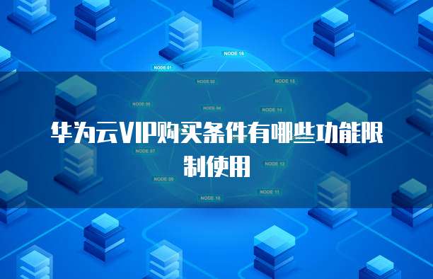 华为云VIP购买条件有哪些功能限制使用