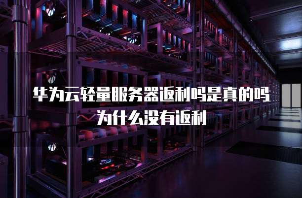 华为云轻量服务器返利吗是真的吗为什么没有返利