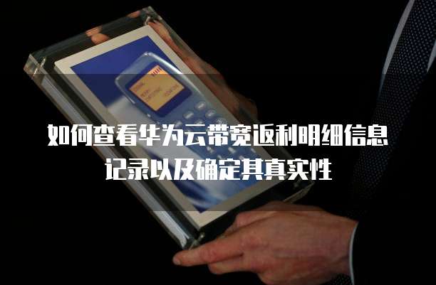 如何查看华为云带宽返利明细信息记录以及确定其真实性