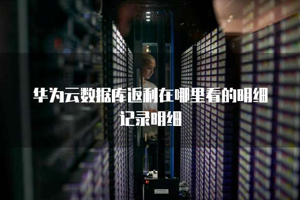 华为云数据库返利在哪里看的明细记录明细