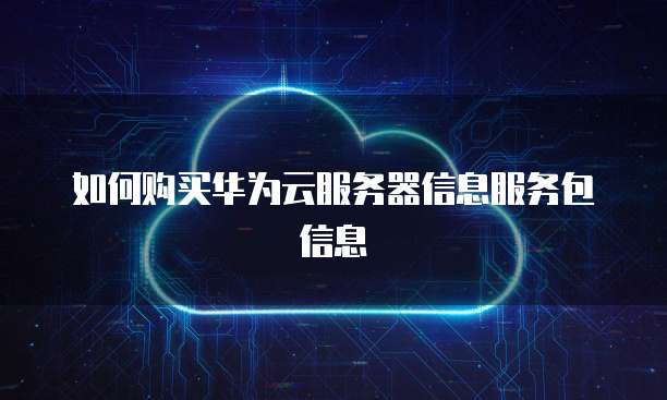 如何购买华为云服务器信息服务包信息