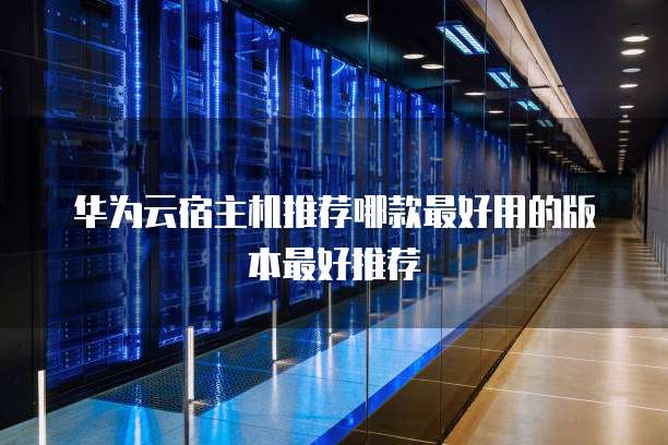 华为云宿主机推荐哪款最好用的版本最好推荐