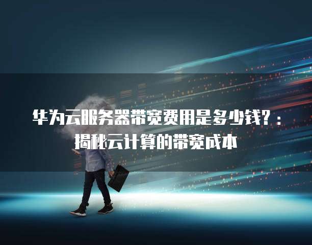 华为云服务器带宽费用是多少钱？：揭秘云计算的带宽成本