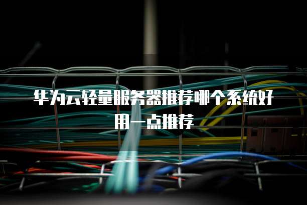 华为云轻量服务器推荐哪个系统好用一点推荐