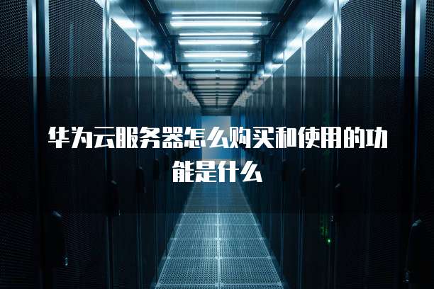 华为云服务器怎么购买和使用的功能是什么