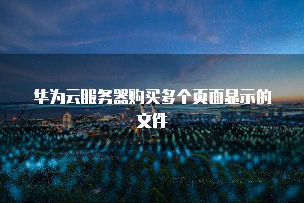 华为云服务器购买多个页面显示的文件