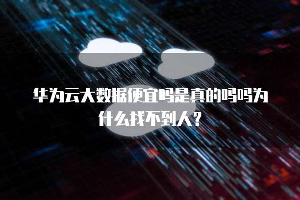 华为云大数据便宜吗是真的吗吗为什么找不到人?