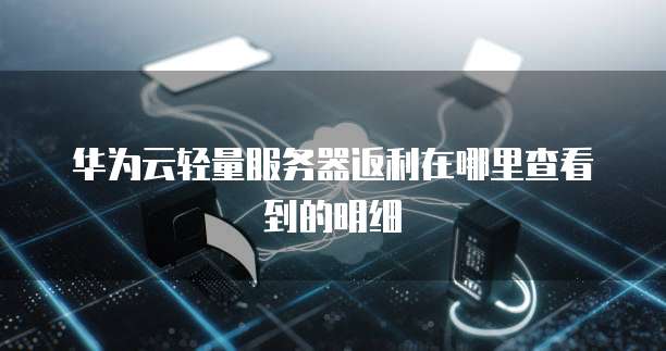 华为云轻量服务器返利在哪里查看到的明细
