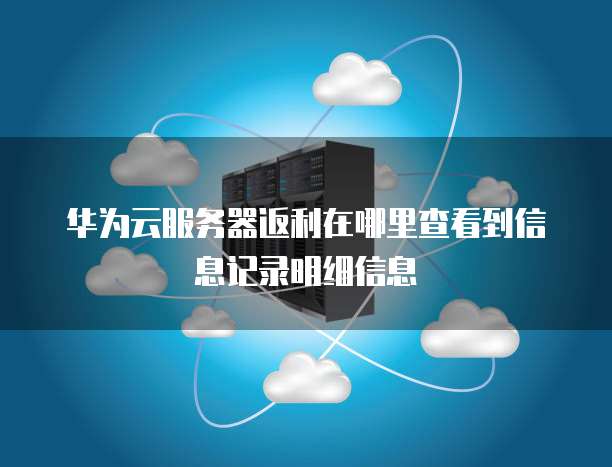 华为云服务器返利在哪里查看到信息记录明细信息