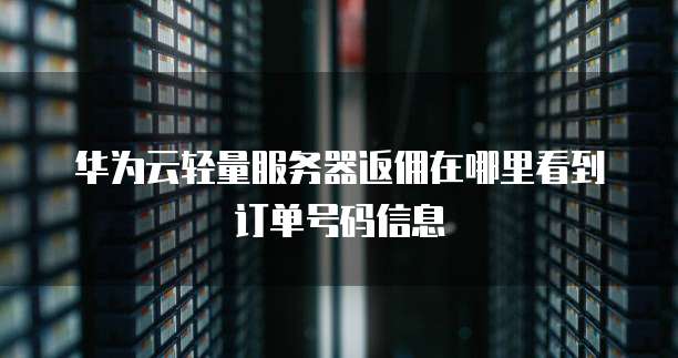 华为云轻量服务器返佣在哪里看到订单号码信息