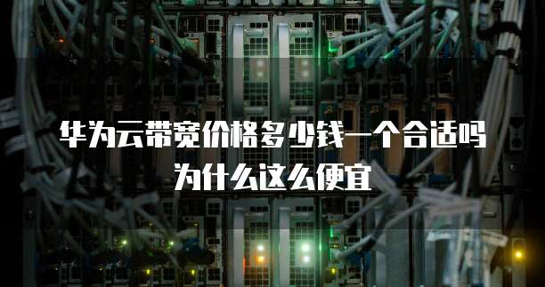 华为云带宽价格多少钱一个合适吗为什么这么便宜