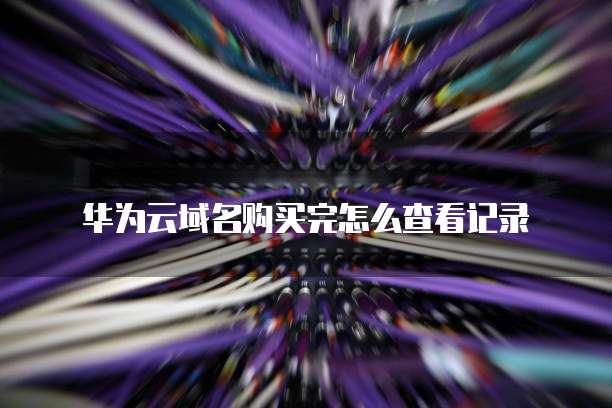 华为云域名购买完怎么查看记录
