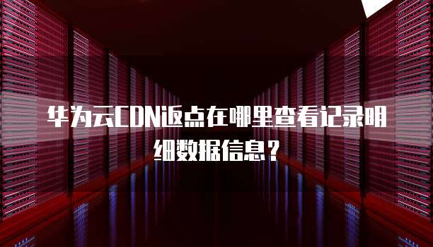 华为云CDN返点在哪里查看记录明细数据信息?