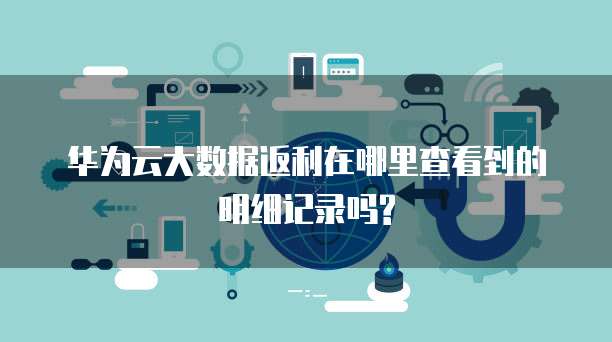 华为云大数据返利在哪里查看到的明细记录吗?