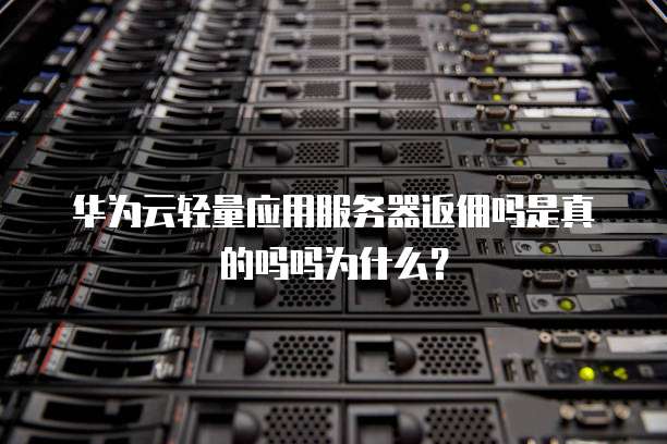 华为云轻量应用服务器返佣吗是真的吗吗为什么?