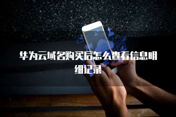 华为云域名购买后怎么查看信息明细记录