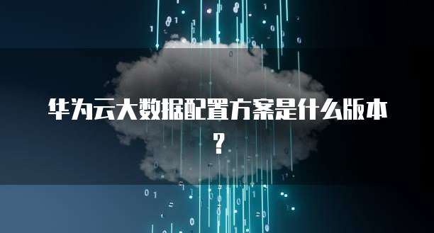 华为云大数据配置方案是什么版本?