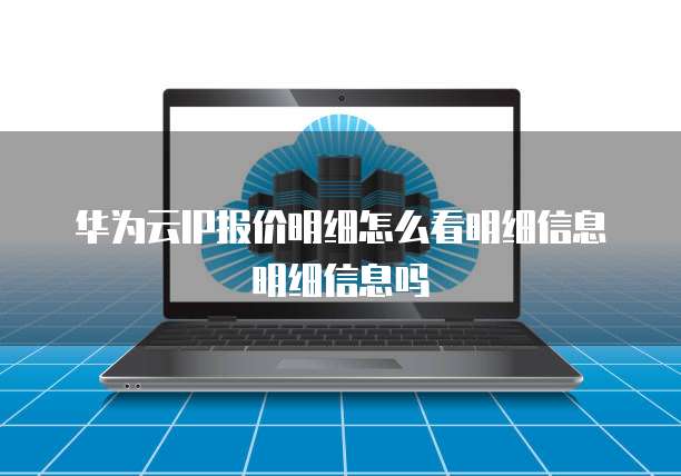 华为云IP报价明细怎么看明细信息明细信息吗