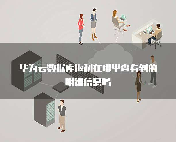 华为云数据库返利在哪里查看到的明细信息吗