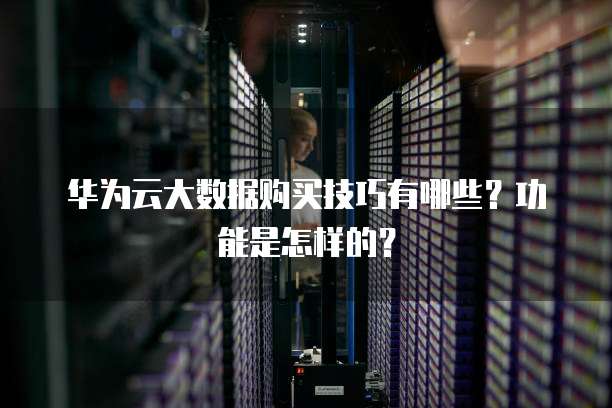 华为云大数据购买技巧有哪些?功能是怎样的?