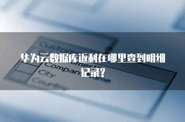 华为云数据库返利在哪里查到明细记录?