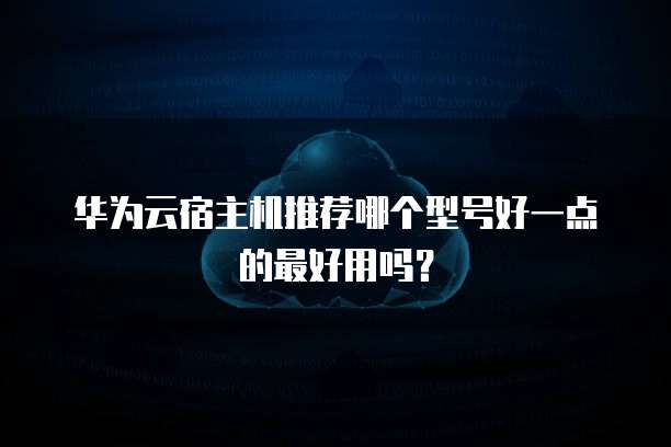 华为云宿主机推荐哪个型号好一点的最好用吗?