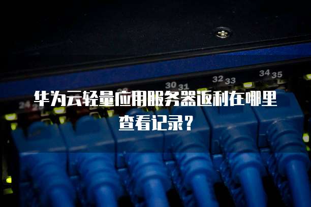 华为云轻量应用服务器返利在哪里查看记录?