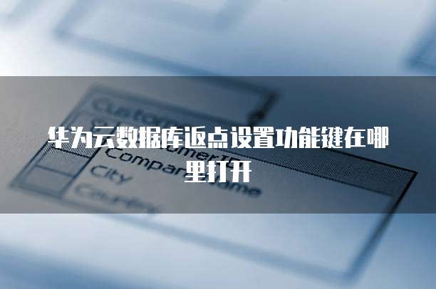 华为云数据库返点设置功能键在哪里打开
