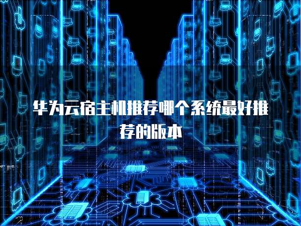 华为云宿主机推荐哪个系统最好推荐的版本