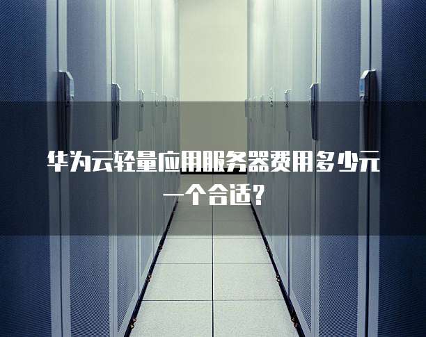 华为云轻量应用服务器费用多少元一个合适?