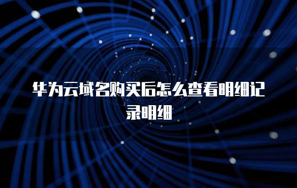华为云域名购买后怎么查看明细记录明细
