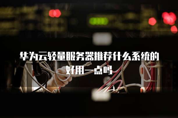 华为云轻量服务器推荐什么系统的好用一点吗
