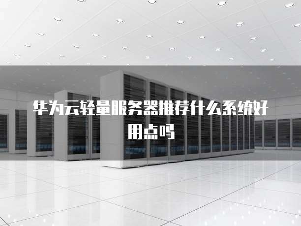 华为云轻量服务器推荐什么系统好用点吗
