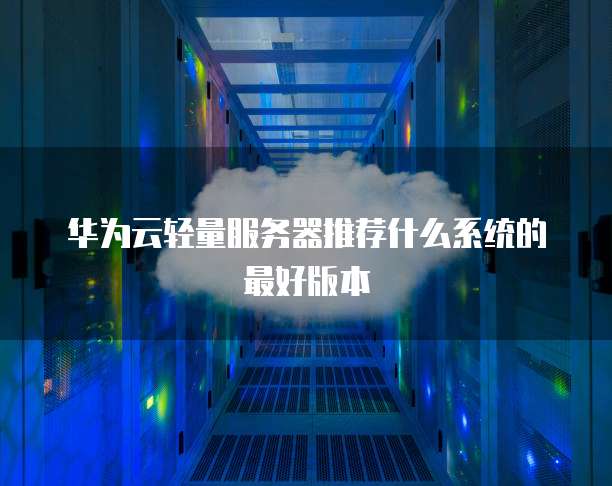 华为云轻量服务器推荐什么系统的最好版本