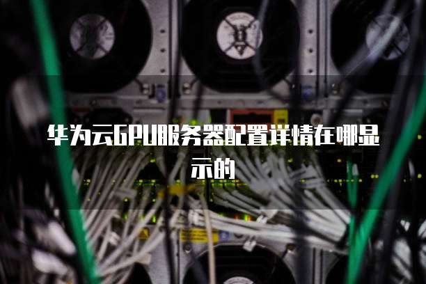 华为云GPU服务器配置详情在哪显示的