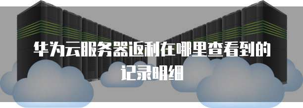 华为云服务器返利在哪里查看到的记录明细